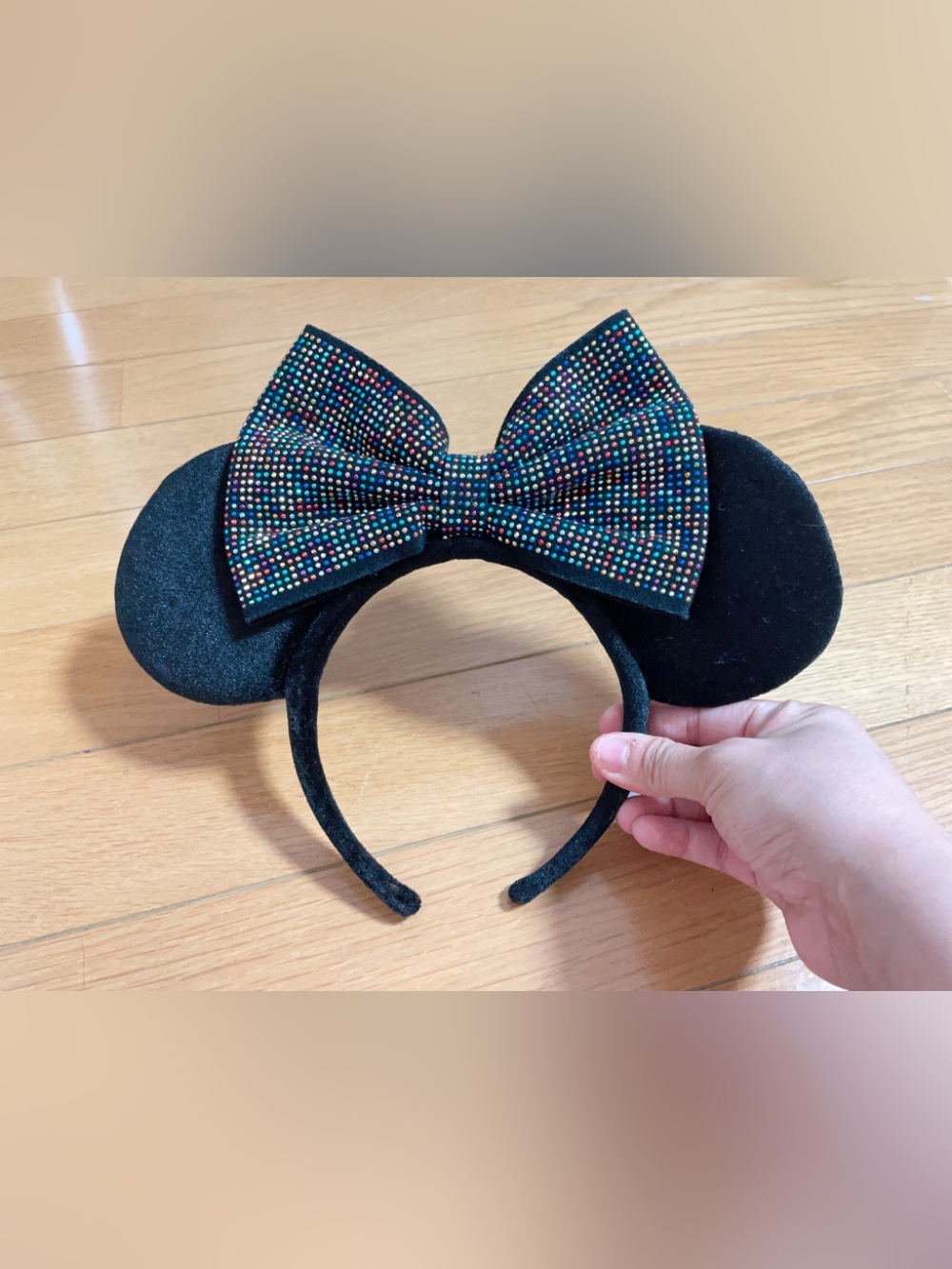 Disneyland  Sparkle Bow Ear Headband - Black Multicolor